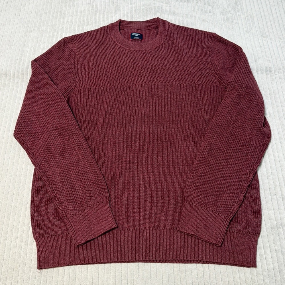 Untuckit Seaver Knit Sweater Men's Pullover Red Size Large‎ Golf